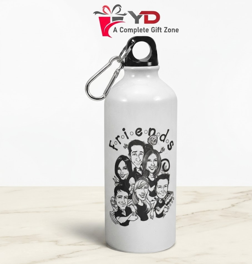 Manufacturer, Exporter, Importer, Supplier, Wholesaler, Retailer, Trader of Aluminium Freinds Fan Art 750ml Sipper Water Bottel in Gurgaon, Haryana, India.